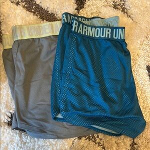 Under Armour Teal and Gray Shorts Duo